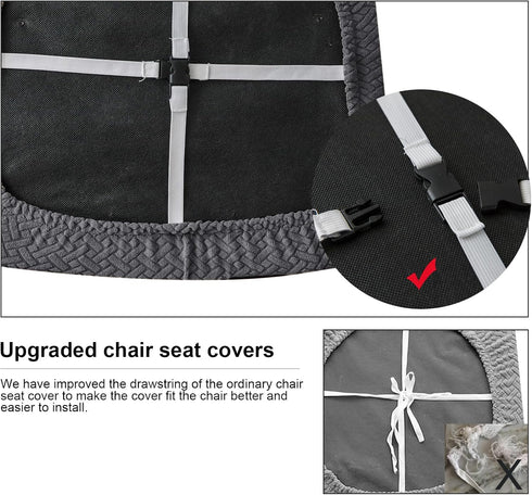 Genina Waterproof Dining Chair Covers for Kitchen Room Chairs, Dark Gray, 4 Pcs Slipcovers