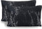 Elegant Comfort Luxury Ultra-Soft 2-Piece Pillowcase Set, 1500 Premium Microfiber, Standard/Queen, Black Marble
