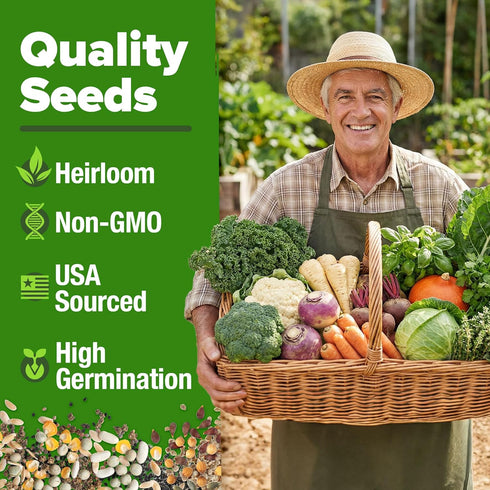 70 32,000+ Set HOME GROWN Variety Vegetable & Herb Seeds USA Non-GMO Heirloom Survival Seeds Garden Kit for Spring