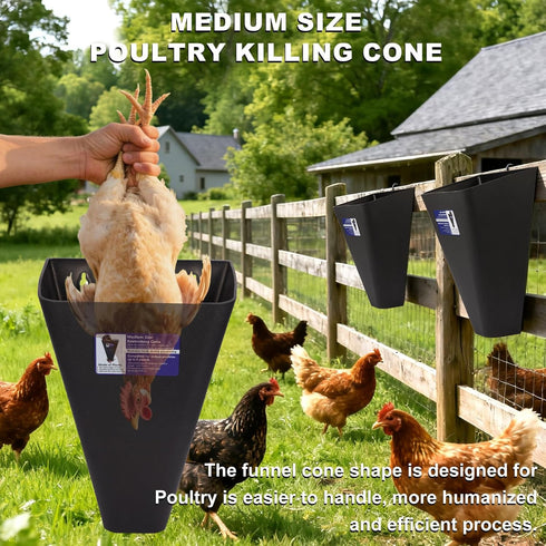 Elspezi 8 1 Pack) Chicken Cone, Medium Size Chicken Cone for Butchering, Poultry Restraining Cones for Processing, Kill