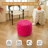 XeGe Fluffy Faux Fur Inflatable Pouf Ottoman, Soft Fuzzy Foot Stool Anti-Slip, Plush Foldable Foot Rest Floor Pouf