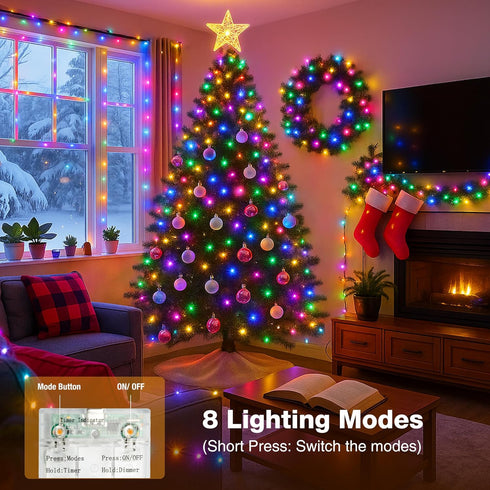 16FT 50 8 LED Fairy Lights Battery Operated with Timer, Modes USB Mini Twinkle Light, Small String Lights for Christmas