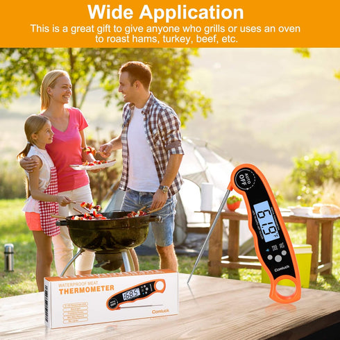 Instant Read Meat Thermometer CA001: Digital Oven Cooking Food Min Max Thermometer with Backlight for Kitchen Grill