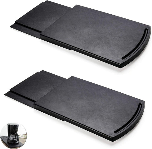 2 Pack Sliding Coffee Maker Tray, 12 Countertop Appliance Caddy Slider for Blender Toaster, Black ABS Rolling Out Tray