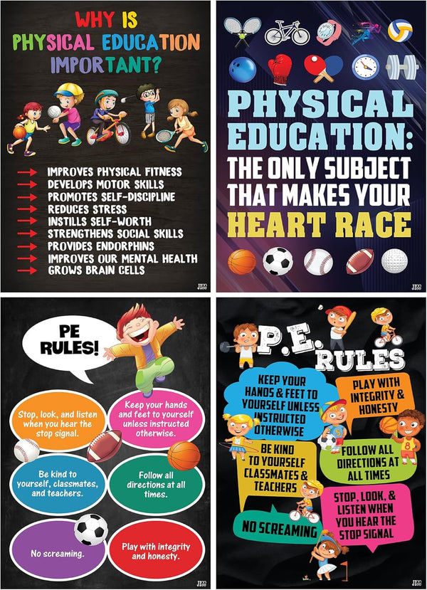 Jinniee Classroom exercise poster Calm Posters and Kids Work Out for 11''x17''