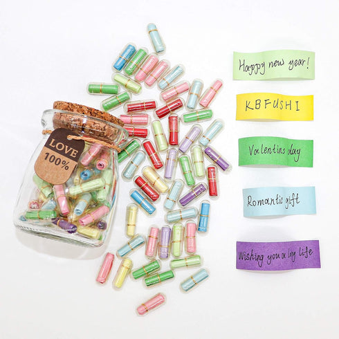 Capsule Letters Message in a Bottle - 45pcs Mixed Color Love Letter Gifts for Couples, Boyfriend Girlfriend Valentine's