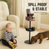 Drink Table for Small Spaces - Slim Pedestal Side Table with Real Wood Top & Stable Base for Coffee & Cocktails - Ideal
