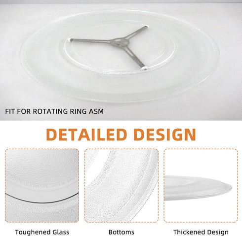 Microwave Glass Plate 16 inch WB27X43590, Compatible with G.E Microwave, Replace AP4345996, PS2321884