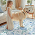DCX 5x7 Washable Bow Rug, Blue Floral Rug for Girls Bedroom, Cute Soft Low Pile Indoor Dcor Carpet, Kid & Pet Friendly