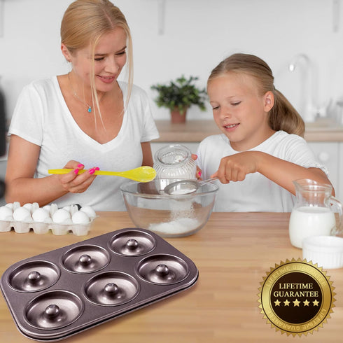 Donut Pan by Dohnuts, Premium 6 Cup Non-Stick Mini Doughnut and Bagel Maker