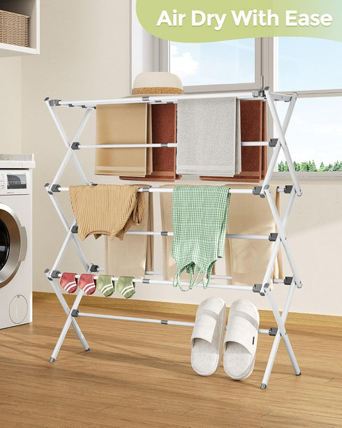 3 APEXCHASER Drying Rack Clothing - Tier Metal Clothes Drying Rack Collapsible, Laundry Drying Rack Expandable, Small