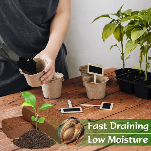 ZeeDix 2 Pcs 100% Organic Coconut Coir Brick, Compressed, Low EC & pH Balance for Plants Gardening Herbs