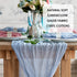 Dusty Blue Cheesecloth Table Runner, 141 in Long, Blue Gauze for Wedding Decoration, Boho Baby Shower