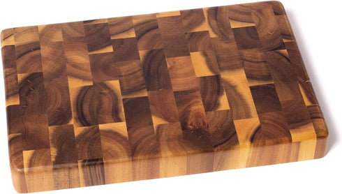 Lipper International Acacia End Grain Kitchen Chopping Block, 12" x 8" x 1 1/4"