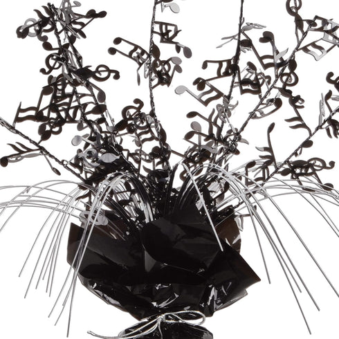 Beistle 2 Piece Musical Notes Table Centerpieces, Black Metallic Plastic Music Theme Party Supplies