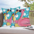 2 Pack Waterproof Summer Flamingo Throw Pillow Covers, 18x18 Inch Tropical Beach Pink Birds Cushion Cover