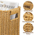 Healeved Woven Seagrass Magazine Basket, Floor Magazine Holder for Books, Newspapers, Tablets