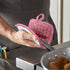 Pot Holders Set of 3 - Silicone Non Slip Heat Resistant Hot Pads, Cotton BBQ Grilling, Red Potholders