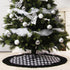 Black and White Buffalo Plaid Check Christmas Tree Skirt - 48 inches Double Layers Holiday Ornaments