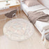4ft LIVEBOX Pink Round Rug - Machine Washable Circle Rug for Living Room, Non-Shedding Vintage Circular Carpet Bedroom