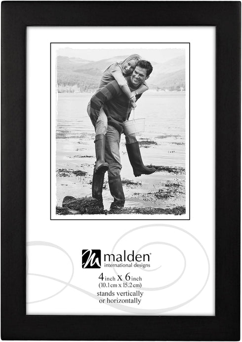 Malden International Designs Black Concept Wood Picture Frame, 4x6, Black