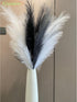 Artificial Faux Pampas Grass Large Bundle of 3, 47"/120cm Tall Fluffy Stems for Living Room Kitchen Boho Decor - Black