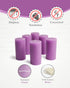 Bask Mottled Pillar Candles - Set of 6, 3" x 6" Dripless Unscented Purple Candles for Home Decor & Relaxation