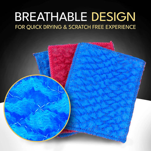 Durable Quilted Dish Cloth for Washing Dishes - Reusable Scouring Pad, Non-Scratch Cleaning Sink Scrubber - Pack of 1