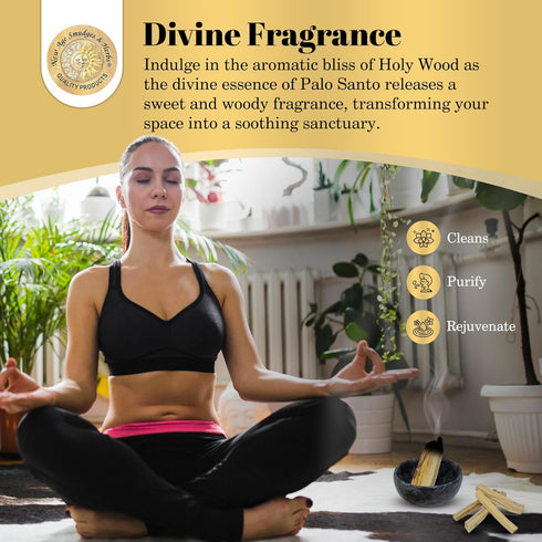 Sacred Palo Santo Wood Incense Sticks - 6 Premium Sticks for Cleansing, Meditation, Energy, Ethically Sourced
