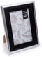 Modern-Contemporary Woodgrain Metallic Photo Frame - 4 x 6 inches, Black for Countertop Display