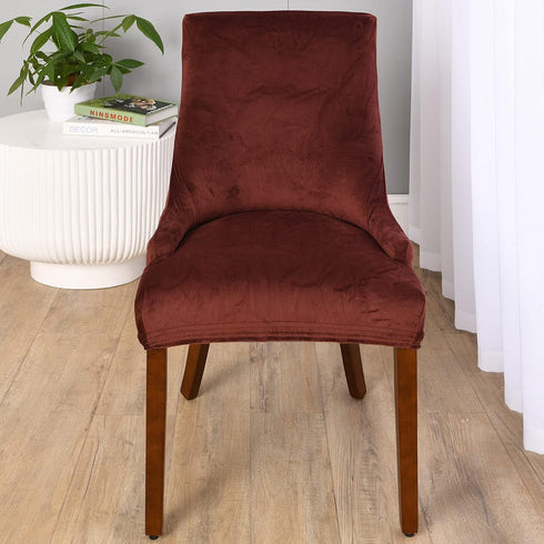 2 Pack MIFXIN Wingback Side Chair Cover Dining Chair Slipcover Velvet Stretch Sloping Armchair Accent Chair Protector