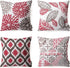 PHANTOSCOPE Set of 4 New Living Series Decorative Throw Pillow Case - Red, 18" x 18" inches, 45cm x 45cm