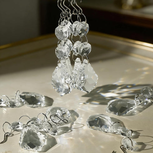 10pcs 38mm 50mm Crystal Sun Catcher, Clear Maple Leaf Crystal Chandelier Prism Pendant Parts, Suncatchers Hanging