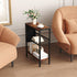 3 Yusong Small Narrow Side Table for Small Spaces, Slim End Table with Storage Bag, Sofa Snack Table with Adjustable