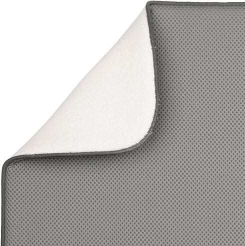 iDesign iDry Absorbent Kitchen Countertop Dish Drying Mat, Mini 18" x 9", Pewter/Ivory