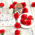 Kesoto 50pcs Artificial Red Roses Buds - 1.6" Small Silk Fake Flower Heads for Decoration, Crafts, Wedding