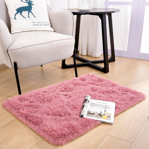 Entrance,2x3 Noahas Fluffy Blush Rugs for Bedroom Girls,Door Mat Indoor Shaggy Small Non-Slip Entryway Entry Area
