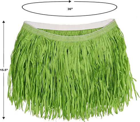 Beistle Adult Size Green Paper Grass Hula Skirt, Short Luau Costume Accessory, One