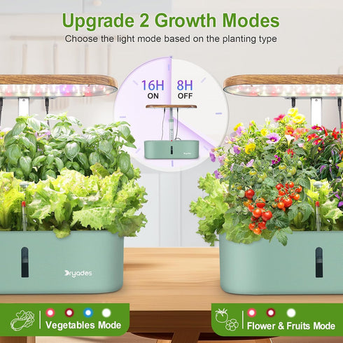 12 Hydroponics Growing System Indoor Garden: Pods Herb Garden Kit Indoor with LED Grow Light Plant Germination Kit