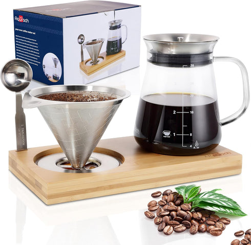 Aquach Pour Over Coffee Maker Set with Extra Large Coffee Dripper, 28