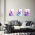 3 12x16inchx3P (30x40cmx3P)) ARTZGX Piece Purple Butterfly Canvas Wall Art Butterfly Pictures Wall Decor Watercolor