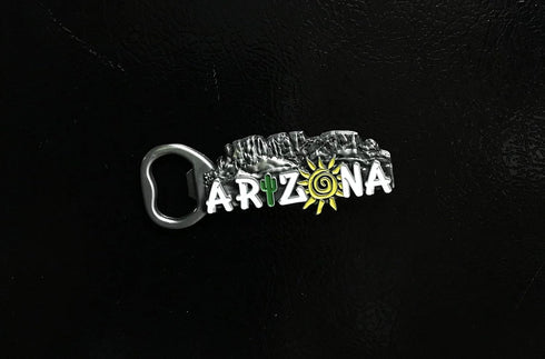 Arizona Bottle Opener Magnet - Decorative Metal Refrigerator Magnet, Southwest Beer Lover Gift Idea