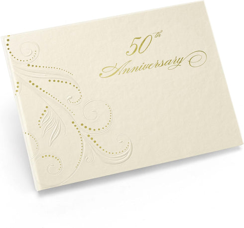 50th Anniversary Wedding Guest Book, Swirl Dots, 7.5" x 5.75" (20613)