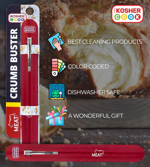Meat Red Crumb Buster - Quick and Efficient Metal Crumb Remover for Tables and Countertops