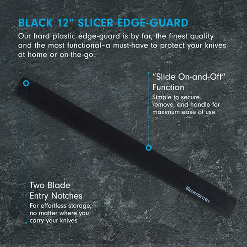 Messermeister 12” Slicer Edge-Guard, Black - Functional Knife Protector for Slim-Blade Knives