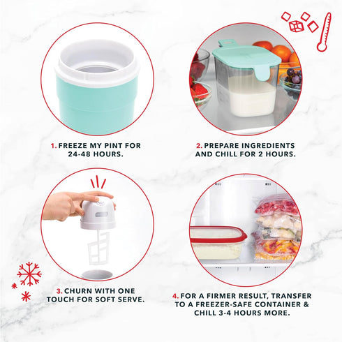Frozen 1.6 Dash My Pint Ice Cream Maker - Compact & Convenient Single-Serving Ice Cream Maker - Makes Gelato, Sorbet