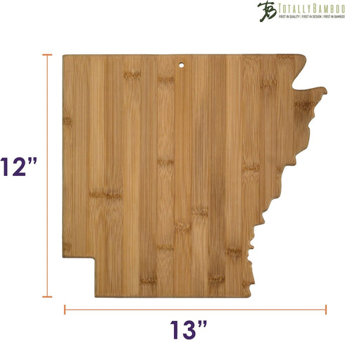 Totally Bamboo Arkansas State Shaped Cutting Board, Natural Bamboo Design