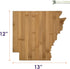 Totally Bamboo Arkansas State Shaped Cutting Board, Natural Bamboo Design