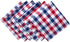 DII 4th of July Tabletop Collection Napkin Set, 6 Piece, Red, White & Blue Check