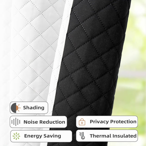 50 Inches 58 Inches DriftAway Soundproof Thermal Insulated Quilted Curtain Liners for Bedroom Sound Barrier Blackout